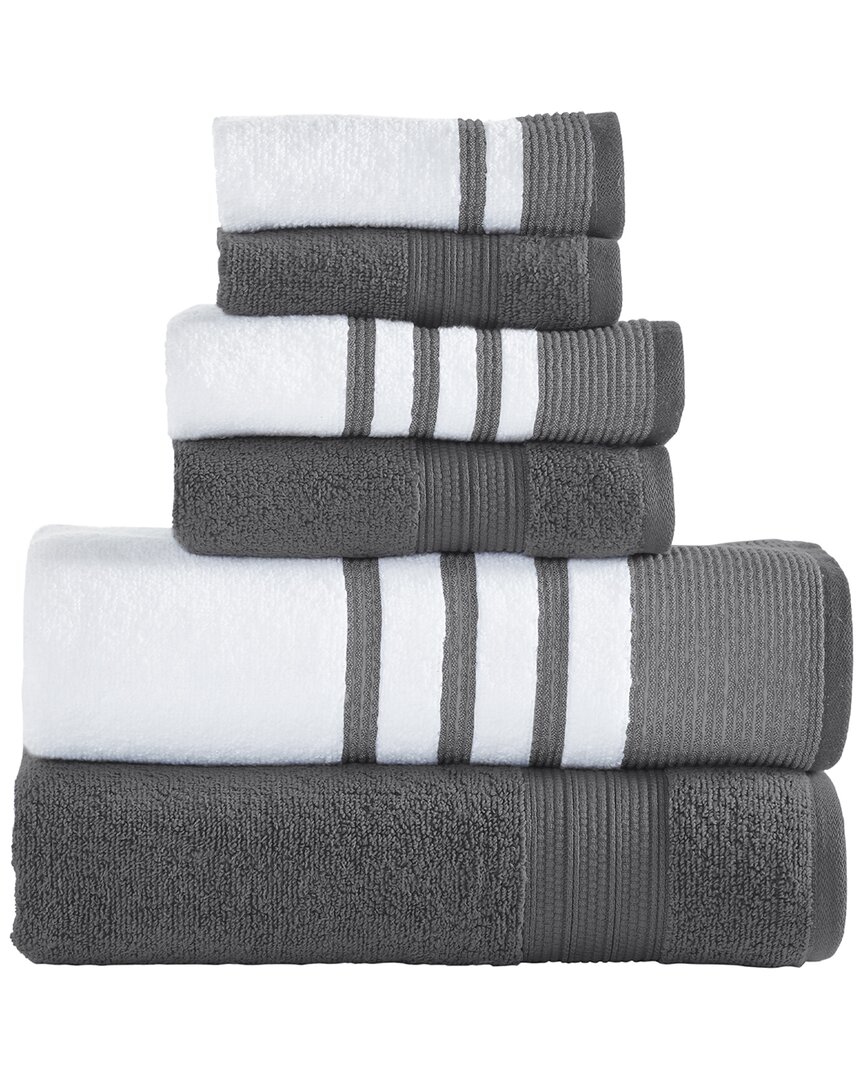 Shop Modern Threads 6pc Quick Dry White/contrast Towel Set