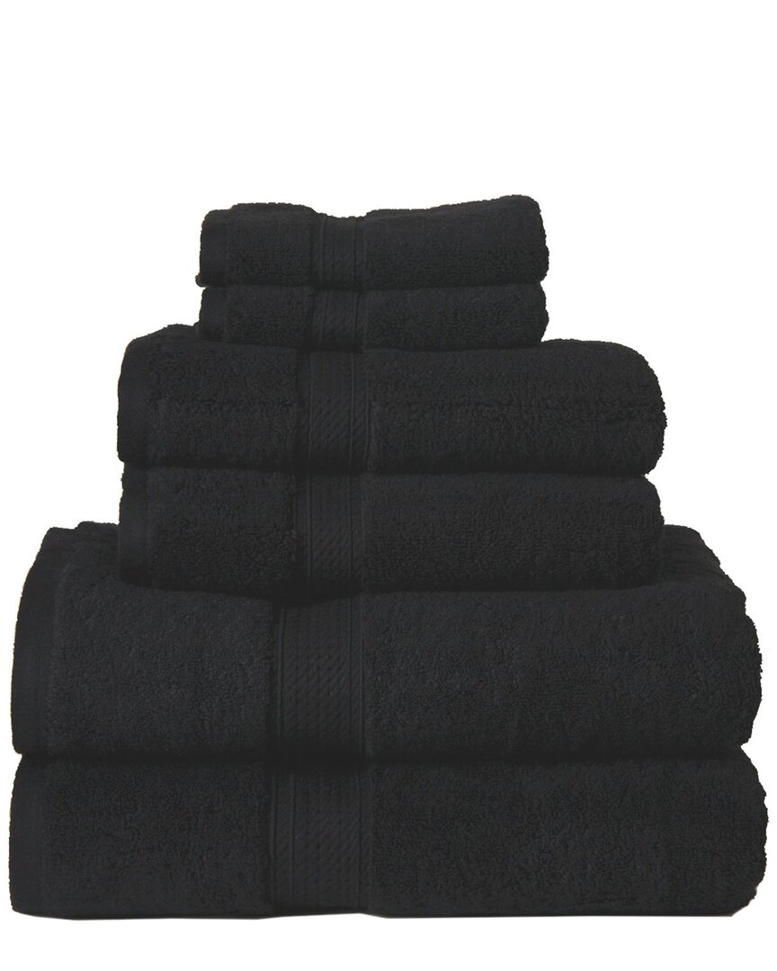 Superior Highly Absorbent 6pc Ultra Plush Solid Towel Set In Black