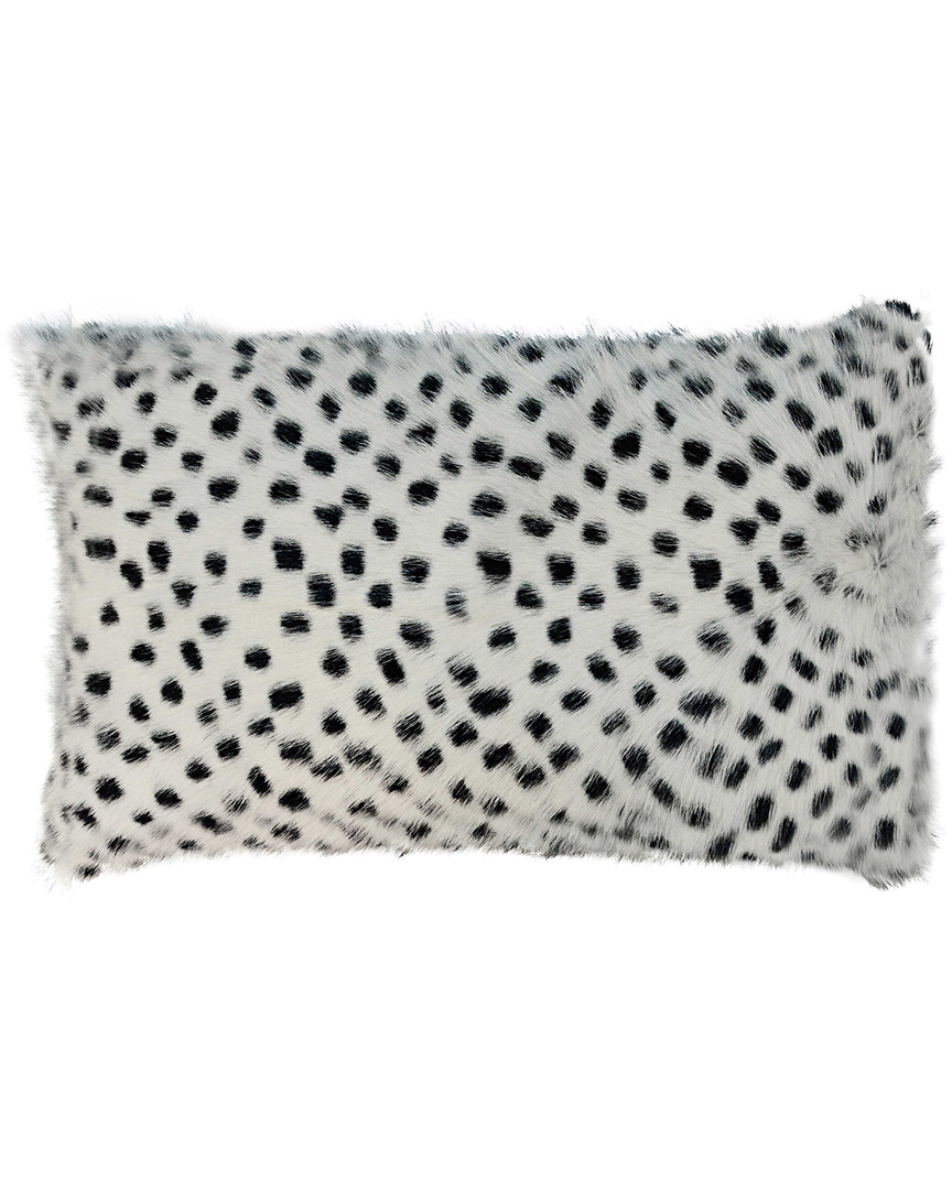 Tov Furniture Spotted Goatskin Decorative Pillow, 12 X 20 In White Leopard Print