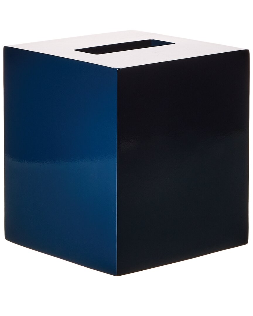 Jonathan Adler Lacquer Tissue Box In Navy