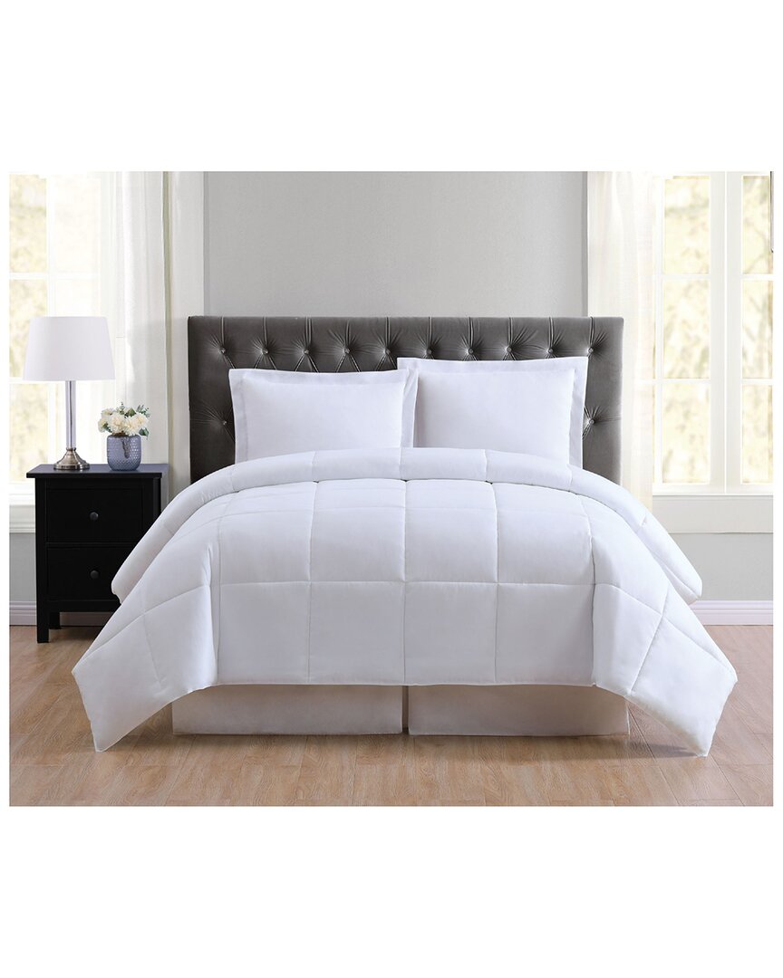 Truly Soft Reversible Twin Xl Comforter Set In White