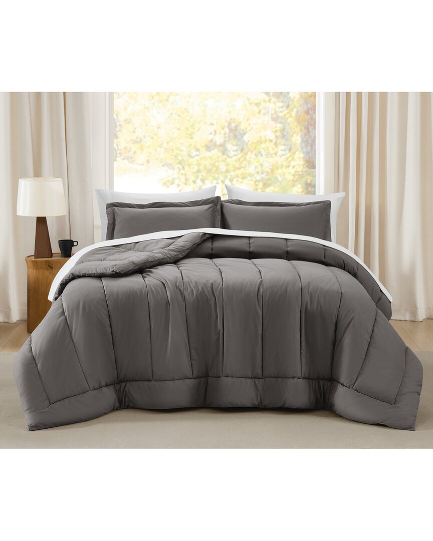 Brooklyn Loom Oversized Cotton Percale 3pc Comforter Set