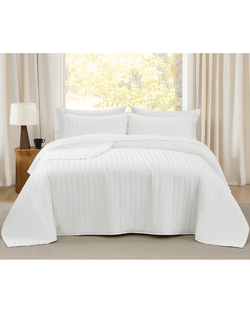 Brooklyn Loom Oversized Cotton Percale 3pc Quilt Set