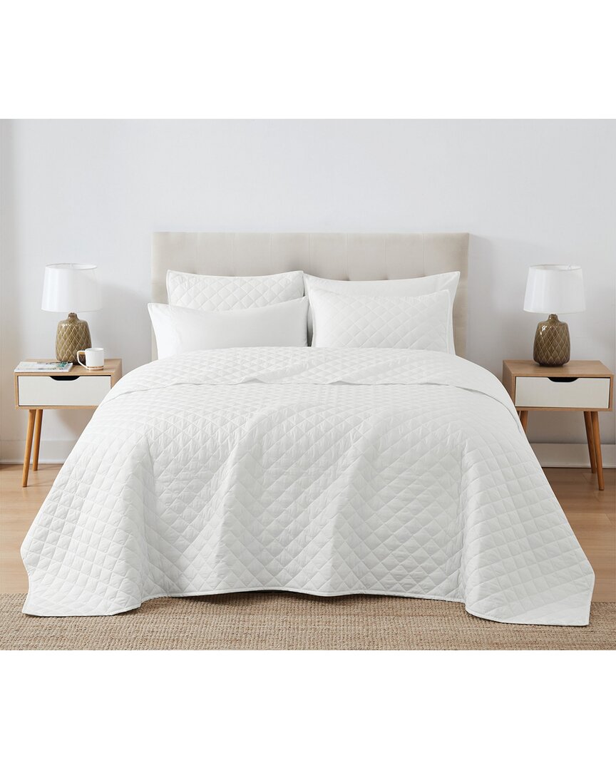 CANNON CANNON SOLID OVERSIZED PERCALE 3PC QUILT SET 
