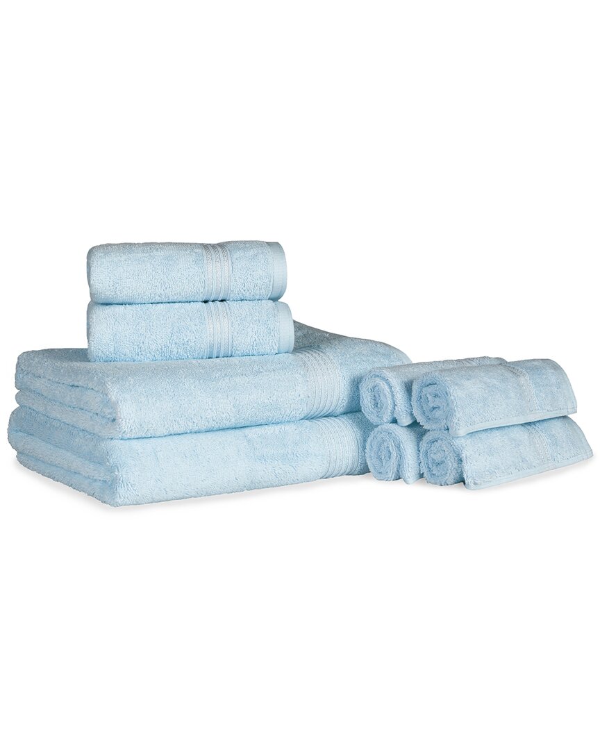 Superior Ultra Soft Assorted 8pc Absorbent Towel Set In Blue