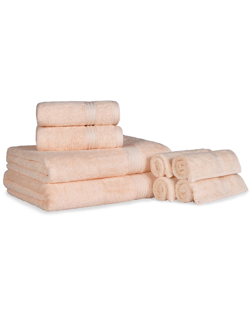 Superior Ultra Soft Assorted 8pc Absorbent Towel Set In Peach