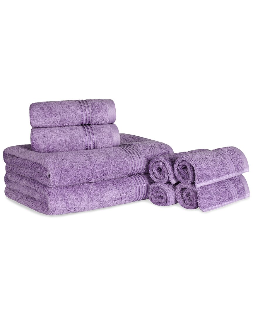 Superior Ultra Soft Assorted 8pc Absorbent Towel Set In Purple