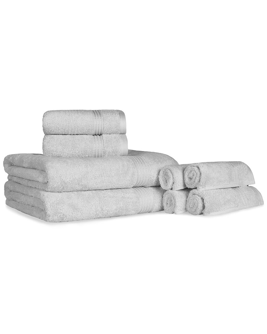 Superior Ultra Soft Assorted 8pc Absorbent Towel Set In Silver