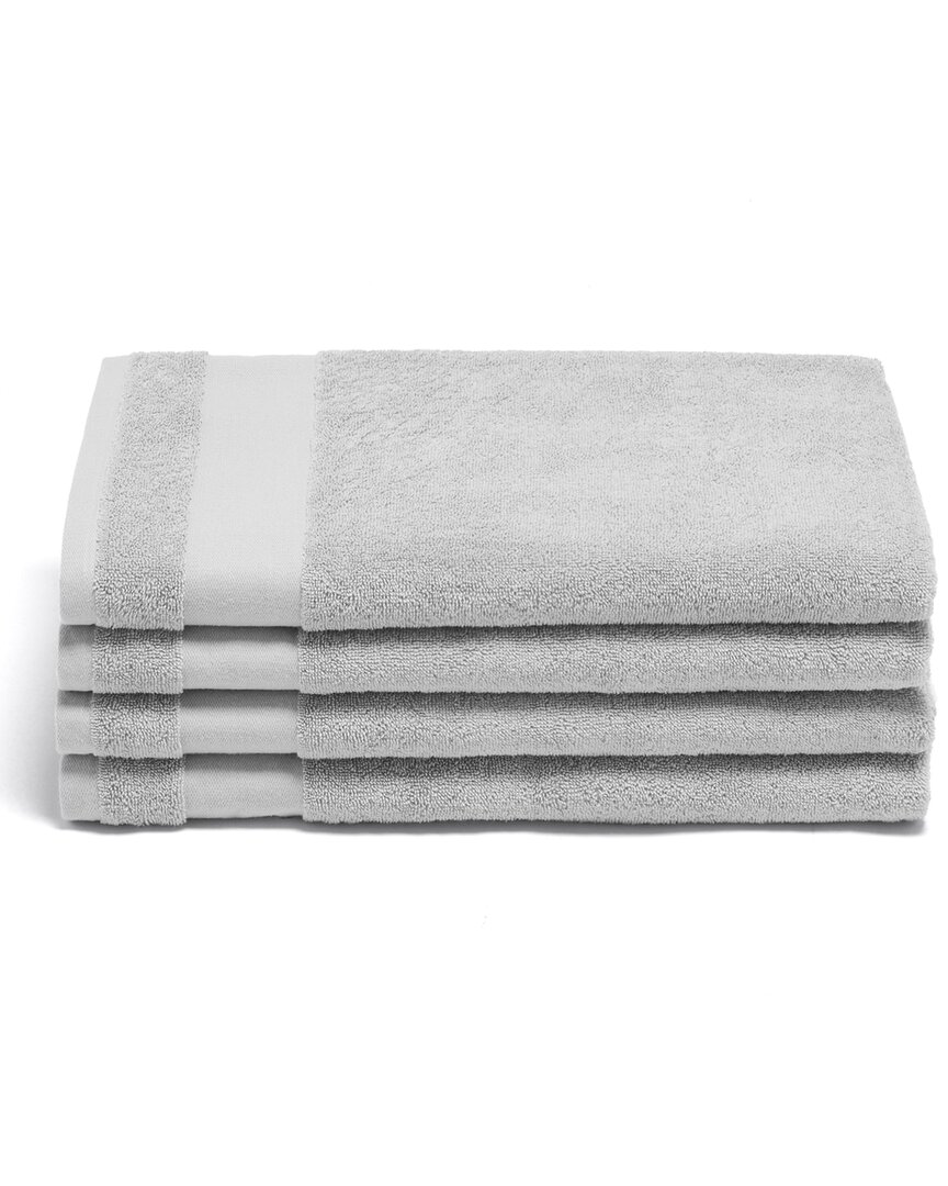 Home Collection Premium Ultra Soft Cotton 4pc Bath Towel Set In Gray