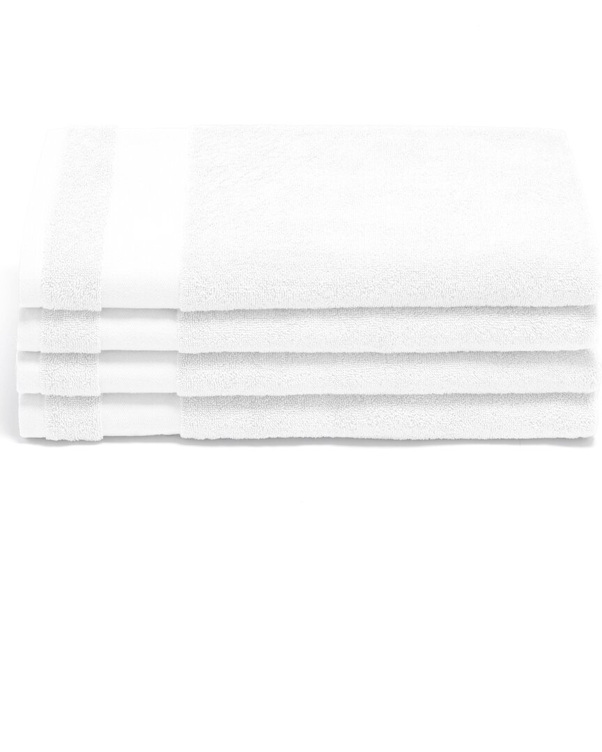 Home Collection Premium Ultra Soft Cotton 4pc Bath Towel Set In White