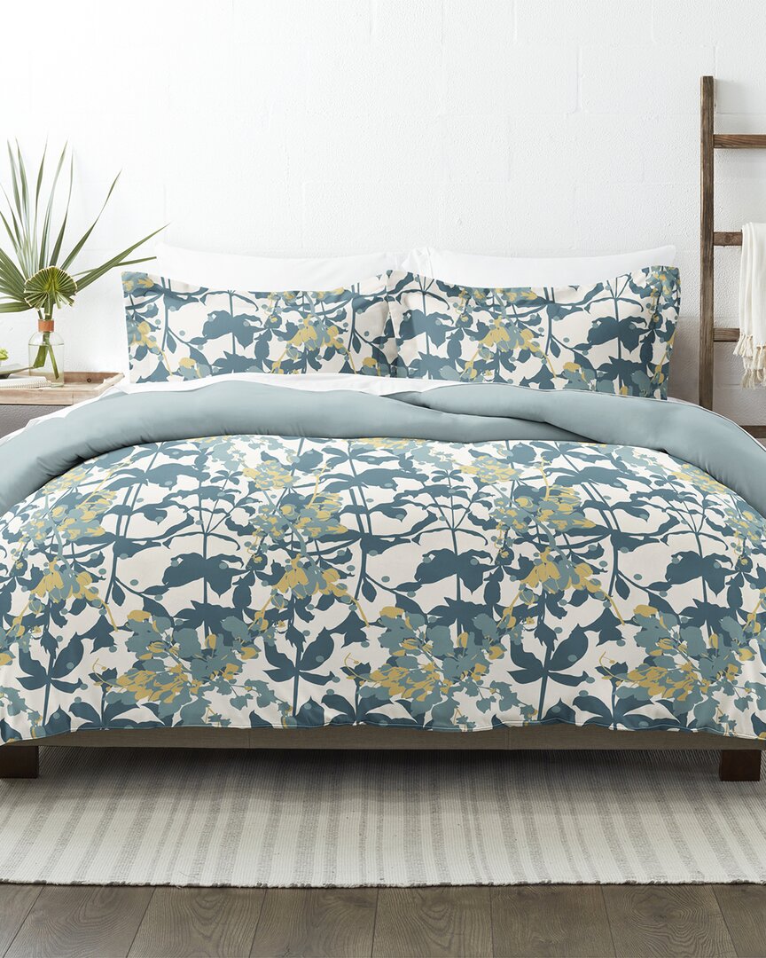 Home Collection Premium Ultra Soft Boho Flower 3pc Reversible Duvet Cover Set In Teal