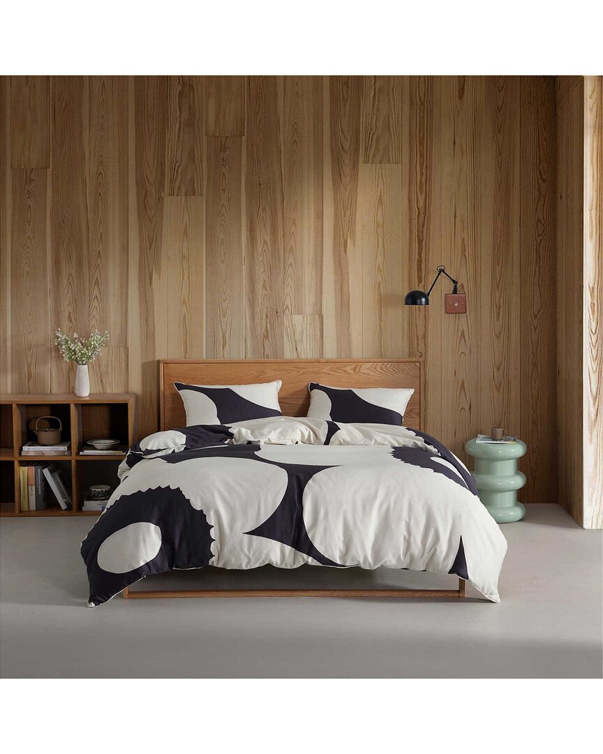 Marimekko Iso Unikko Cotton Duvet Cover Set In Orange