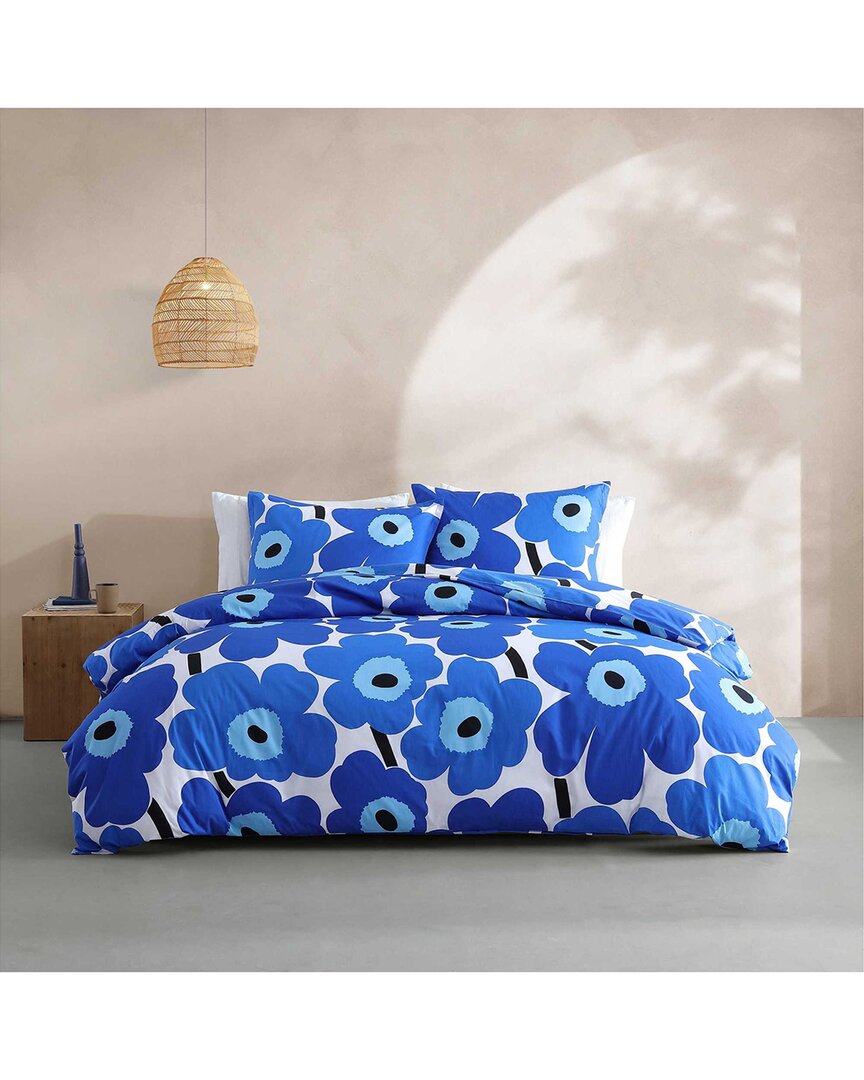 MARIMEKKO MARIMEKKO 200 THREAD COUNT UNIKKO 100% COTTON PERCALE COMFORTER SET 