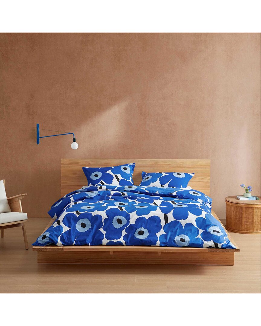 Marimekko 200 Thread Count Unikko 100% Cotton Percale Duvet Cover Set
