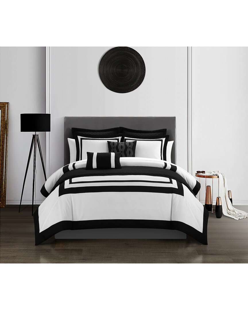 Shop Chic Home Lettice Comforter Set In Black