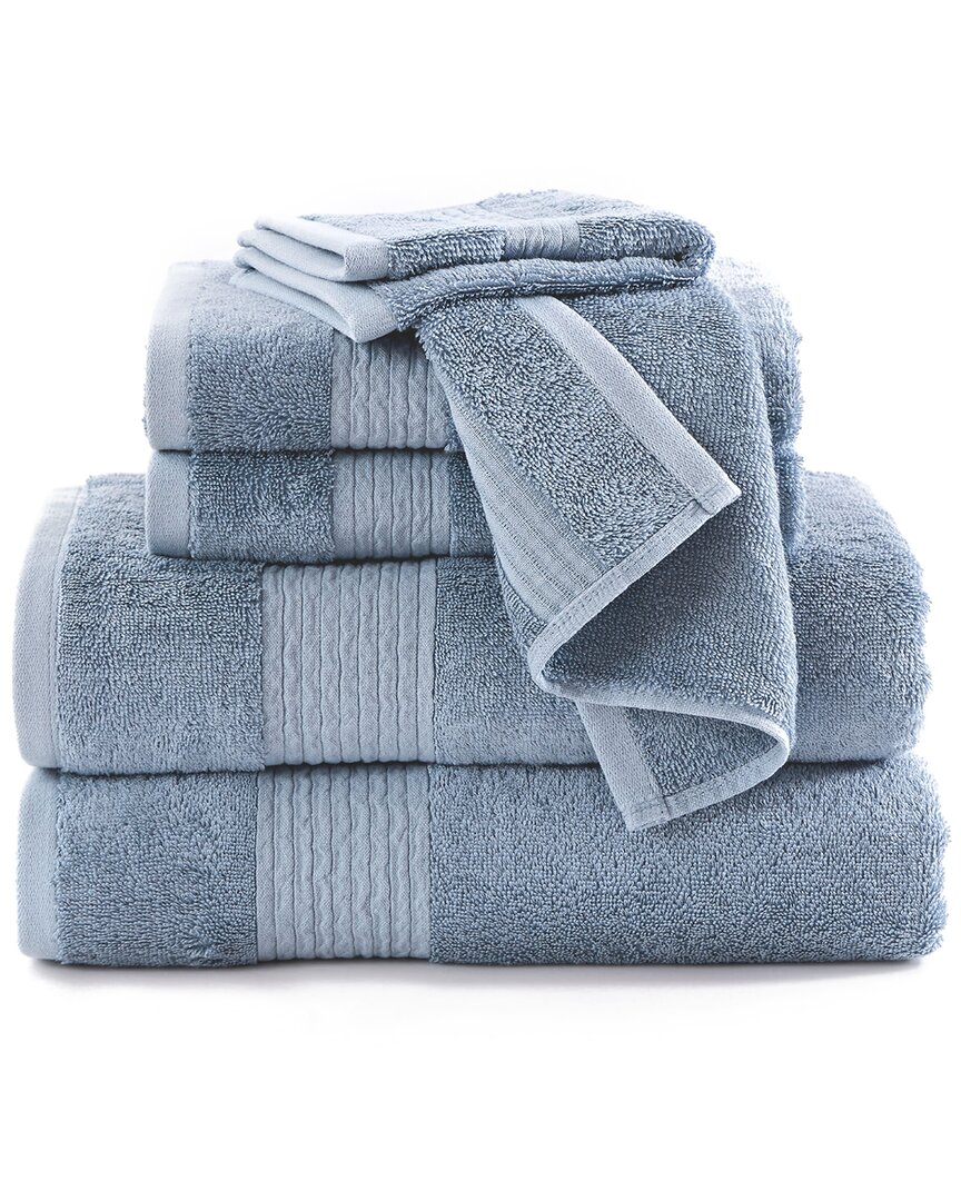 Brooklyn Loom Cotton Tencel 6pc Towel Set In Blue