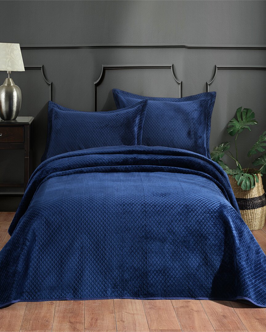 Enchante Home Quilted Bedspread Set (set Of 3) In Navy