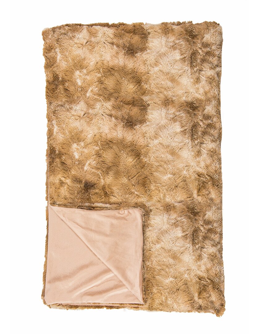 Luxe Faux Fur Throw In Taupe
