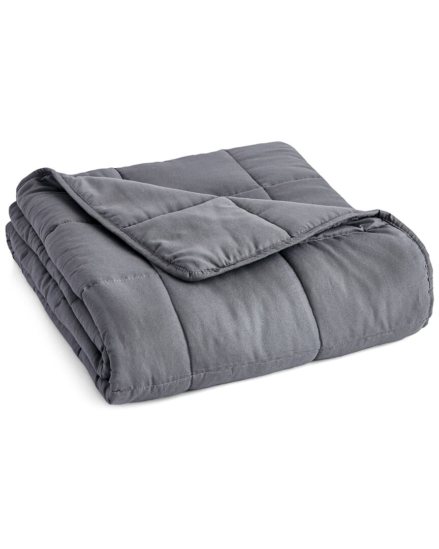 Pur And Calm Pur & Calm Silvadur Anti-microbial Microfiber Weighted Blanket 12lb In Charcoal