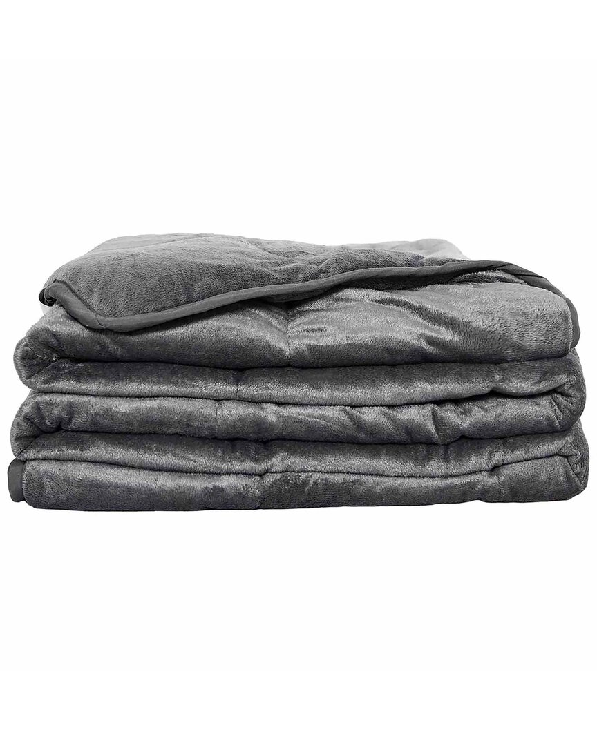 Pur And Calm Pur & Calm Silvadur Anti-microbial Plush Mink Weighted Blanket In Grey