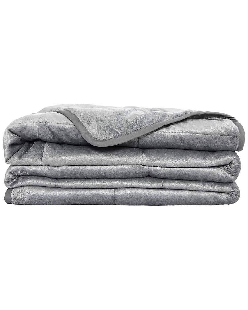 Pur And Calm Pur & Calm Silvadur Anti-microbial Plush Mink Weighted Blanket In Grey