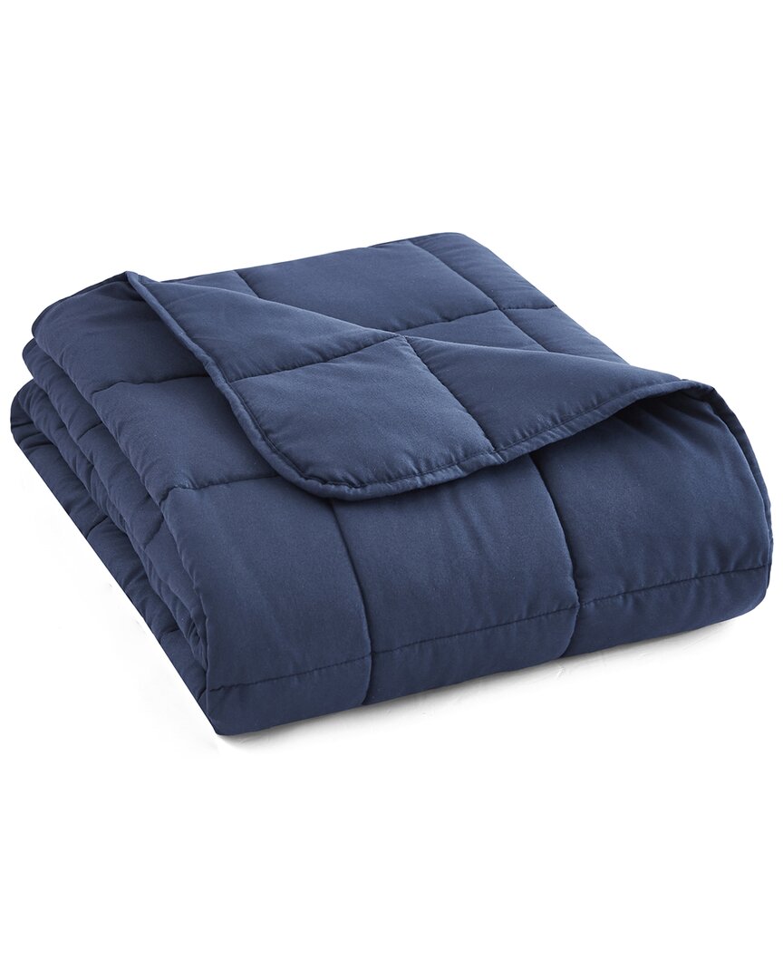 Shop Pur Serenity Microfiber Weighted Blanket 12lb In Navy