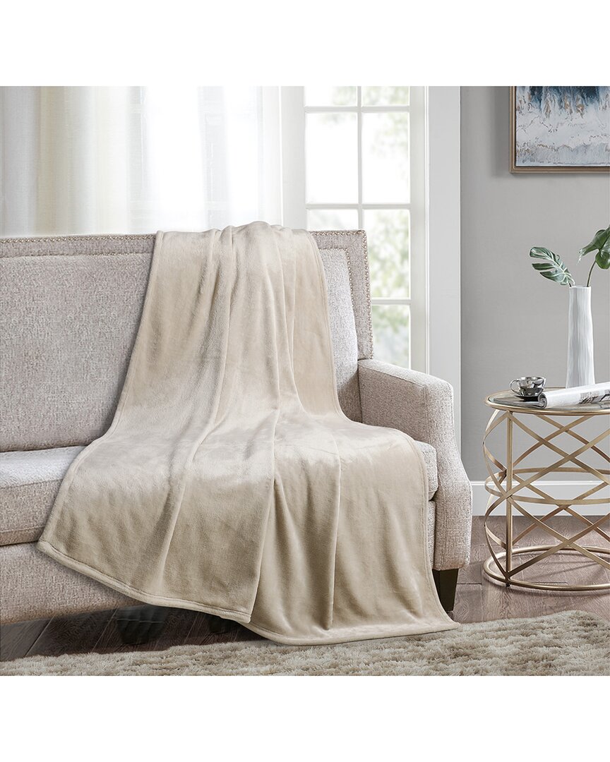 Sutton Home Silvadur Anti-microbial Solid Oversized Throw In Beige