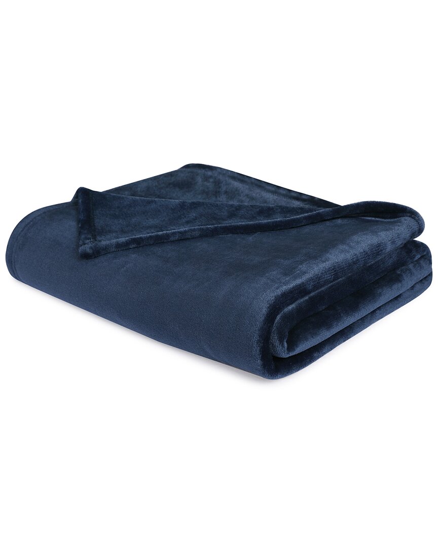 Sutton Home Silvadur Anti-microbial Solid Oversized Throw In Navy