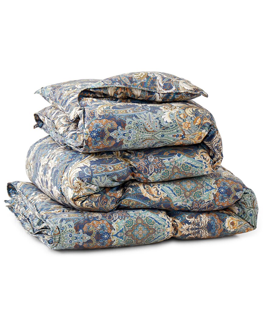 Unikome Heavyweight Paisley Floral Printed White Goose Feather Comforter