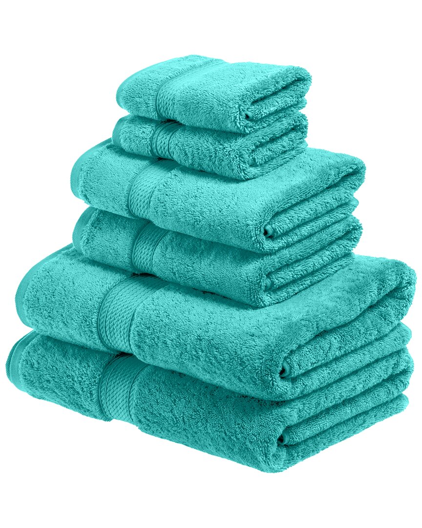 Superior Highly Absorbent 6pc Ultra Plush Solid Towel Set In Turquoise