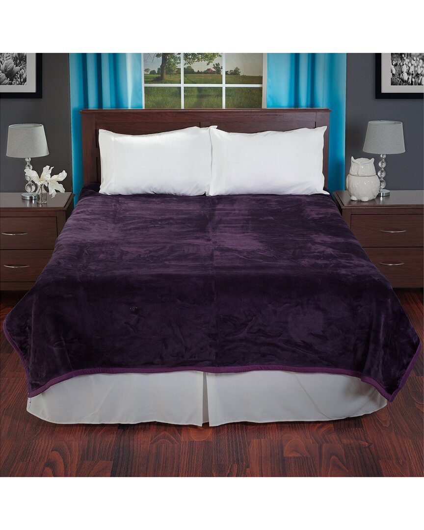 Lavish Home Faux Mink Cozy Weighted Blanket In Purple