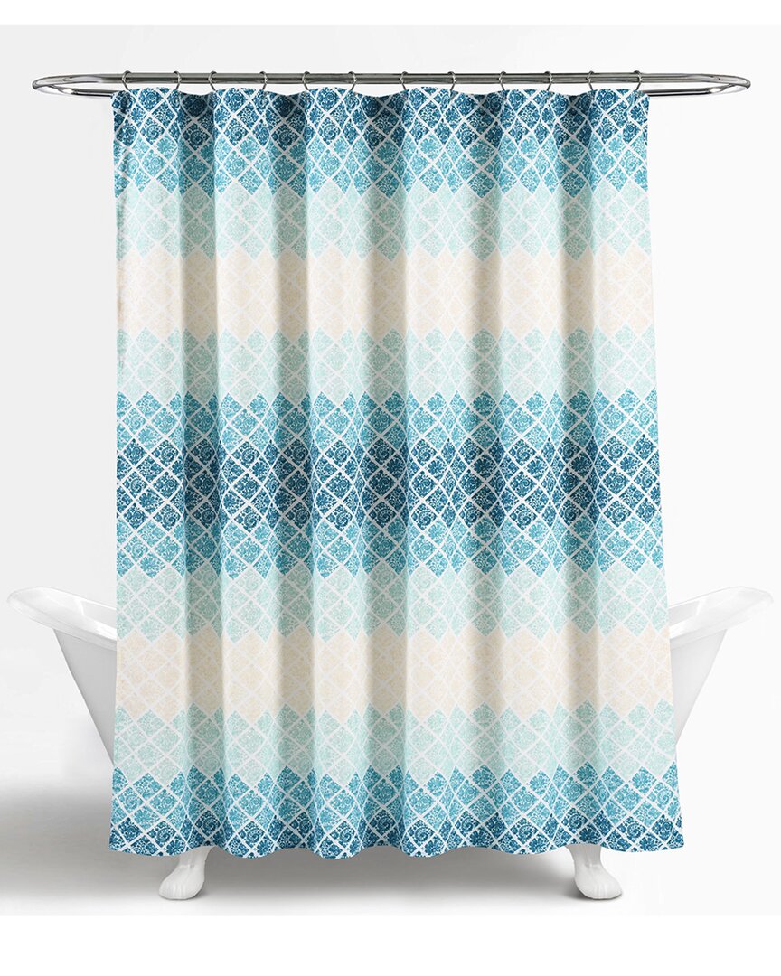 Lush Decor Medallion Ombre Shower Curtain In Blue