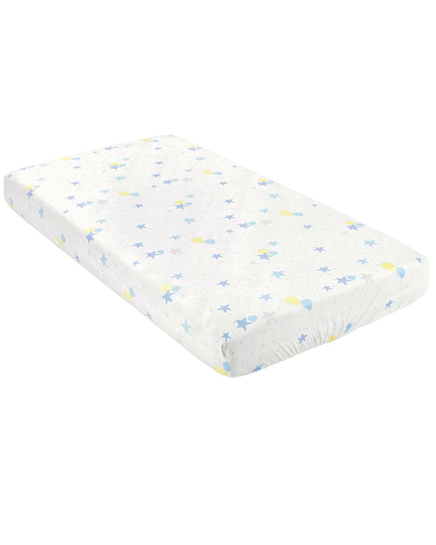 Lush Decor Elephant Balloon Stars Soft & Plush Fitted Crib Sheet In Gray