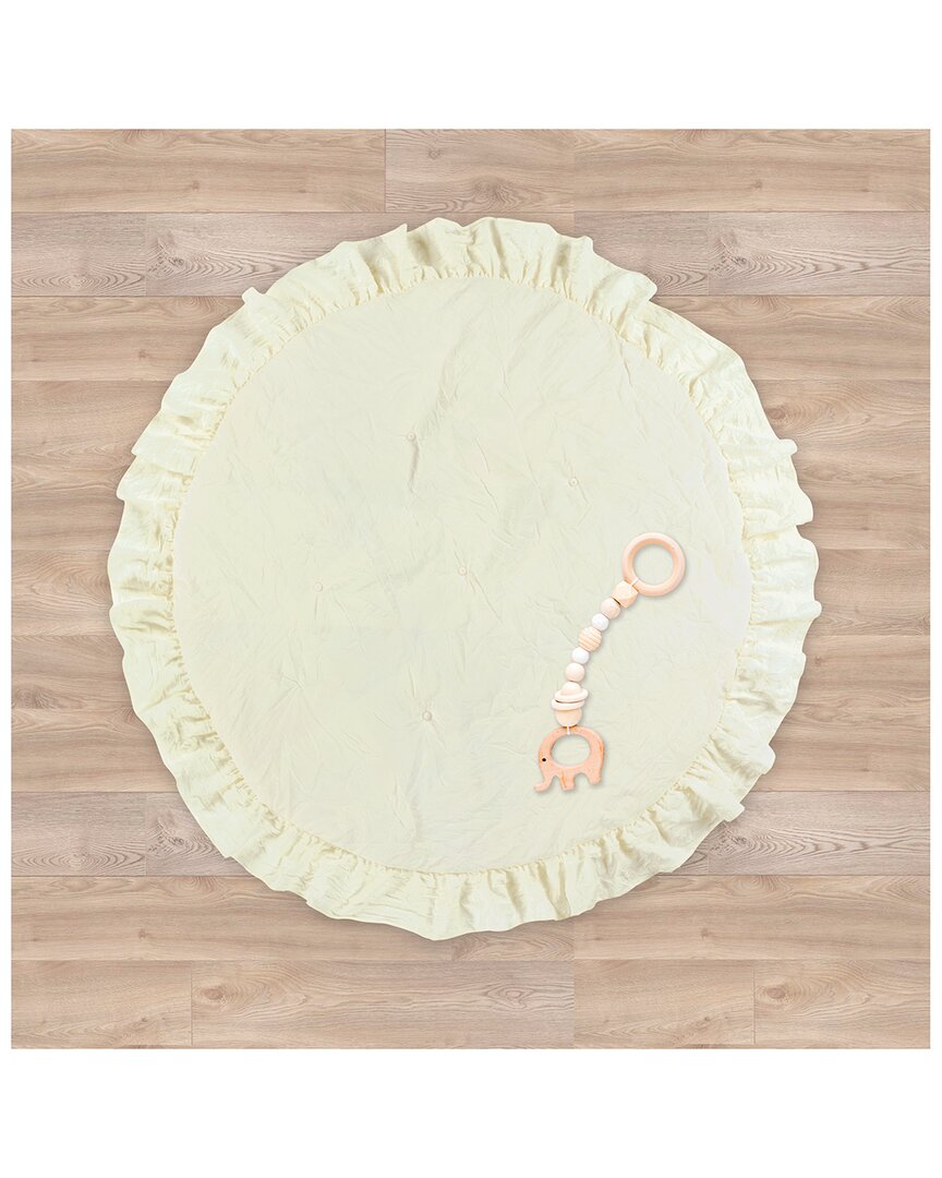 Lush Decor Baby Round Ruffle Play Mat Ivory In Ivory