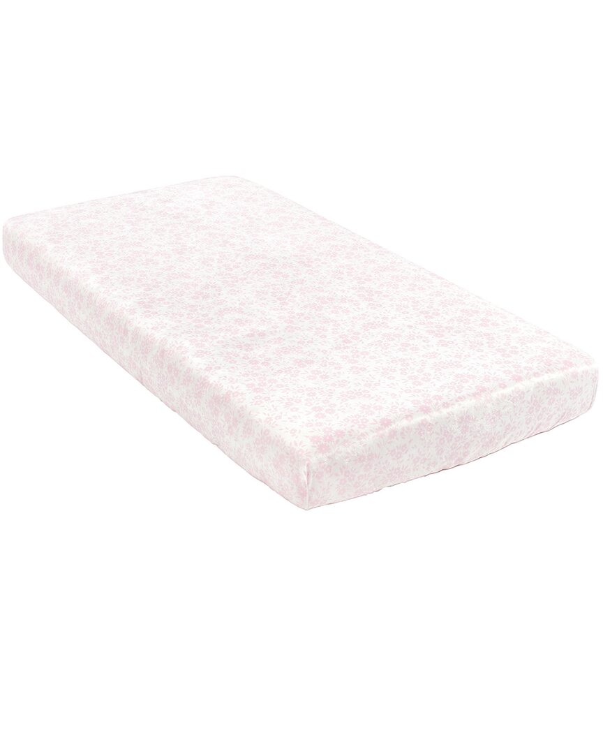 Lush Decor Garden Of Flowers Soft & Plush Fitted Crib Sheet In Pink
