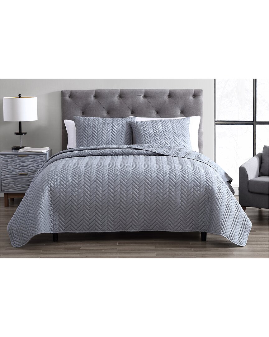 The Nesting Company Birch 3pc Quilt Set In Gray