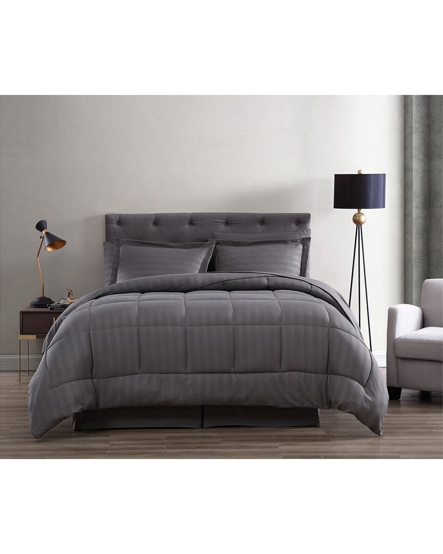 The Nesting Company Maple Dobby Stripe 8pc Bed In A Bag In Gray