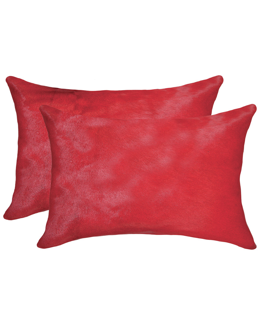 Lifestyle Brands Set Of 2 Torino Cowhide Pillows