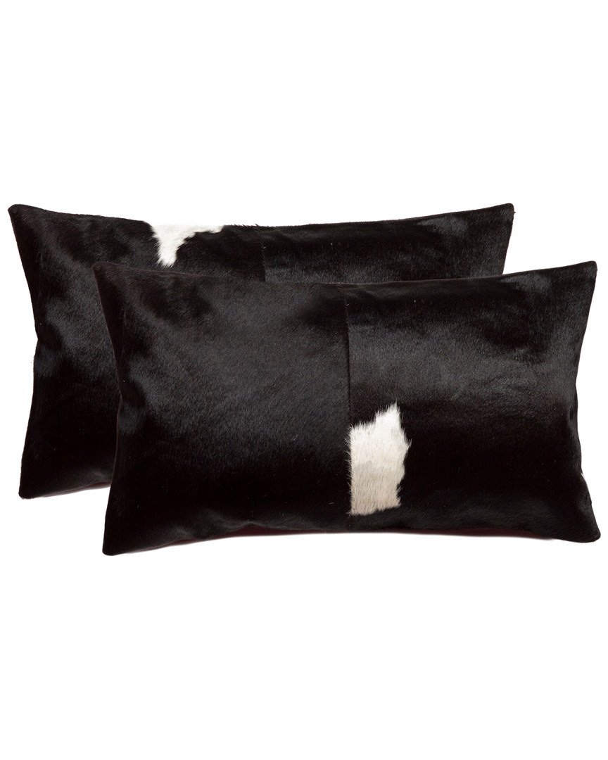 Shop Lifestyle Brands Set Of 2 Torino Kobe Cowhide Pillows