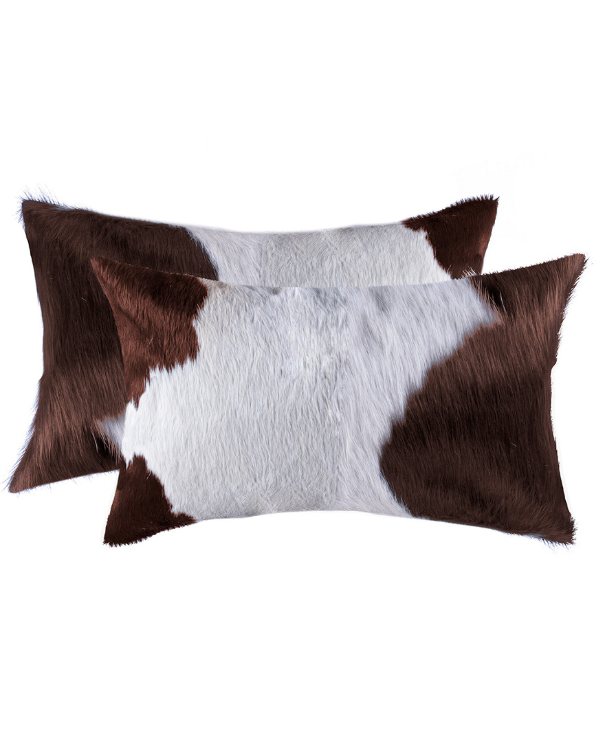 Shop Lifestyle Brands Set Of 2 Torino Kobe Cowhide Pillows