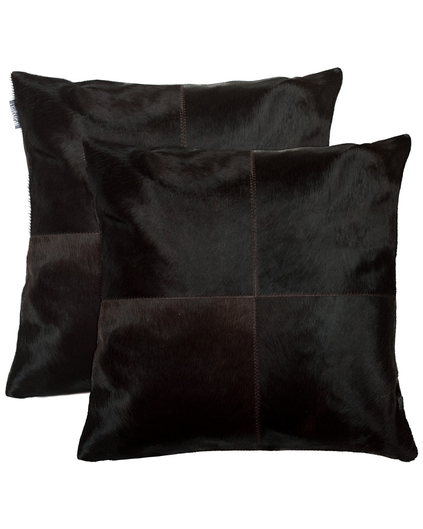 Lifestyle Brands Set Of 2 Torino Quattro Pillows In Black