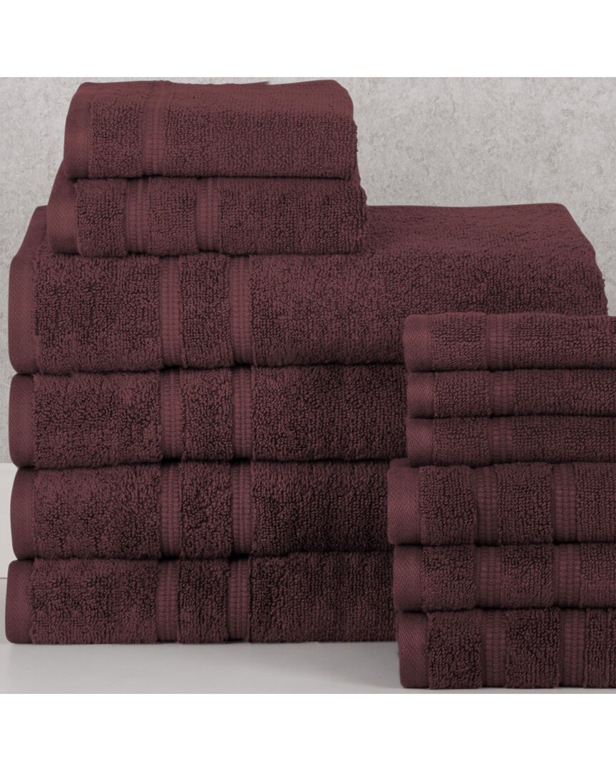 Bibb Home 12 Piece Zero Twist Egyptian Cotton Towe