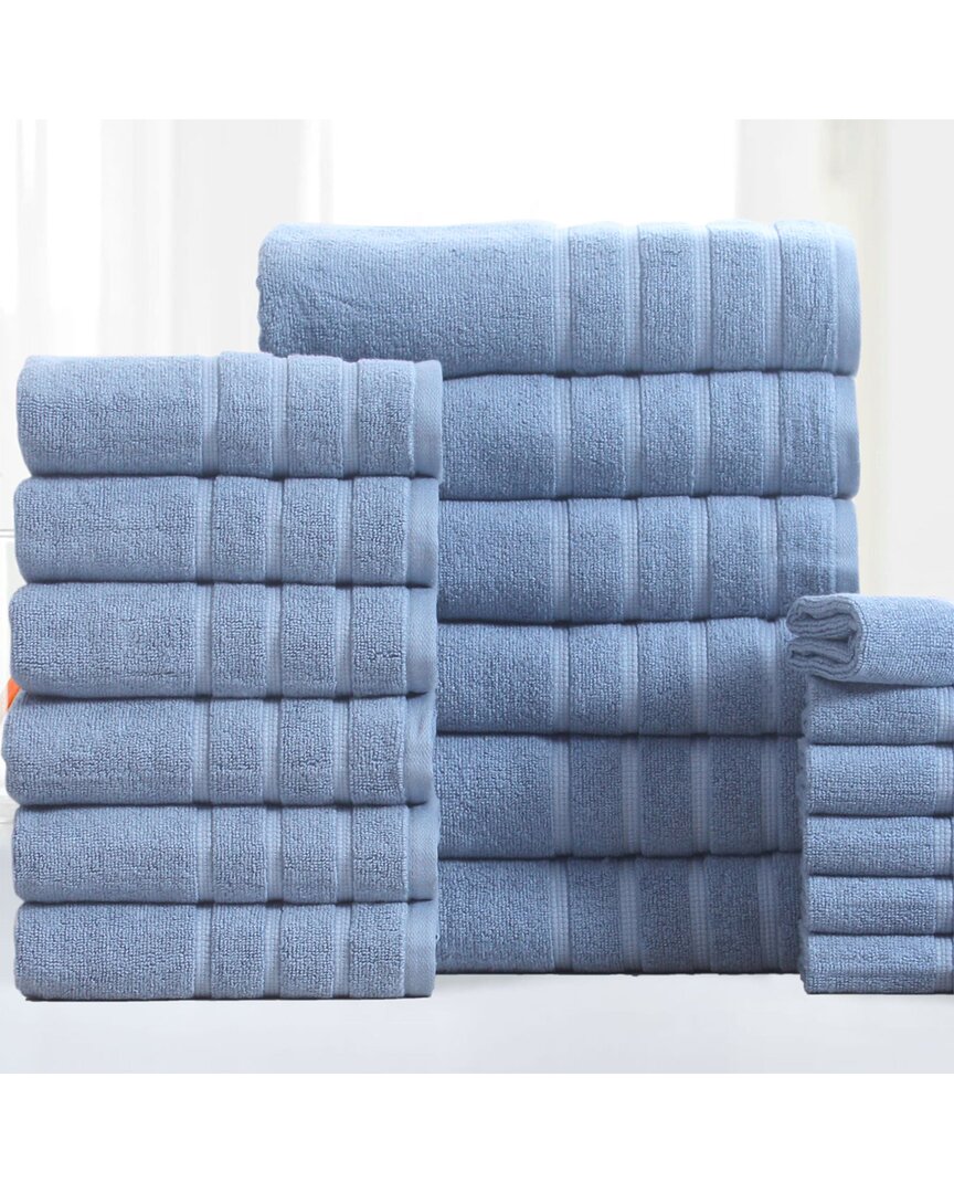 Bibb Home 18pc Zero Twist Egyptian Cotton Towel Set