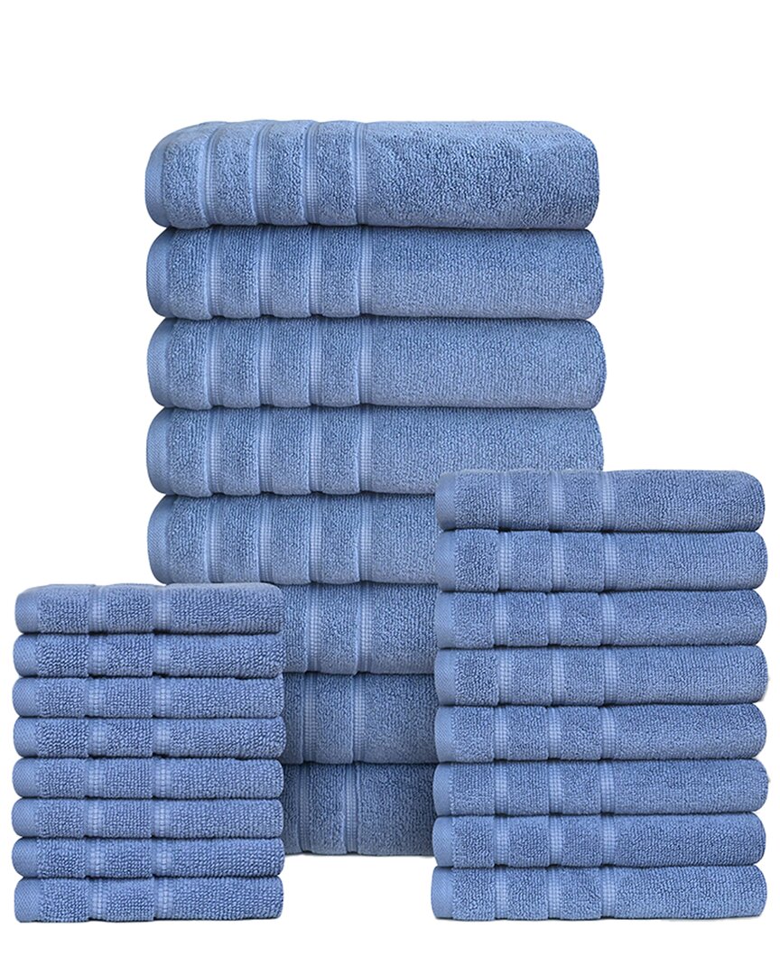 Bibb Home 24pc Zero Twist Egyptian Cotton Towel Set