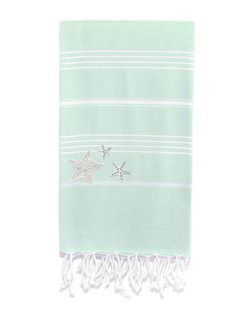 Image of Linum Home Textiles Lucky Glittery Starfish Pestemal Beach Towel