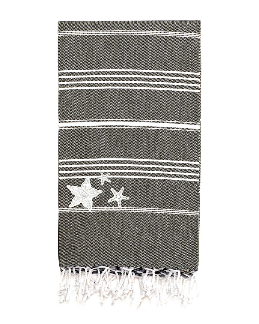 Linum Home Textiles Lucky Glittery Starfish Pestemal Beach Towel