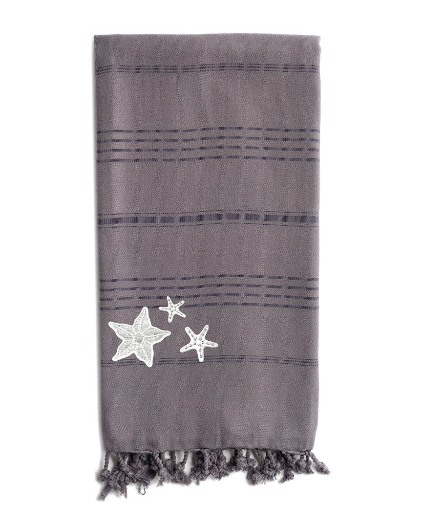 Linum Home Textiles Summer Fun Glittery Starfish Pestemal Beach Towel