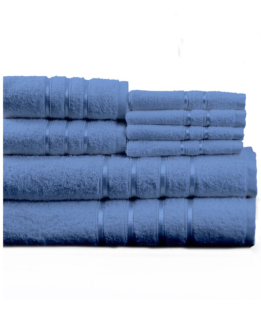 Lavish Home Plush 650 Gsm 8pc Bath Towel Set In Blue
