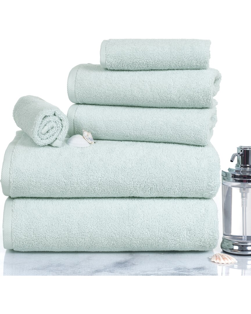 Lavish Home 6pc Cotton Towel Set In Green