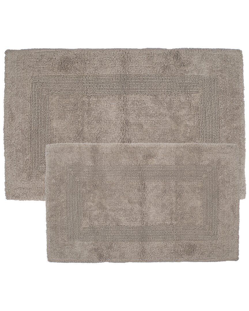 LAVISH HOME LAVISH HOME 2PC COTTON PLUSH BATHROOM MAT RUG SET 